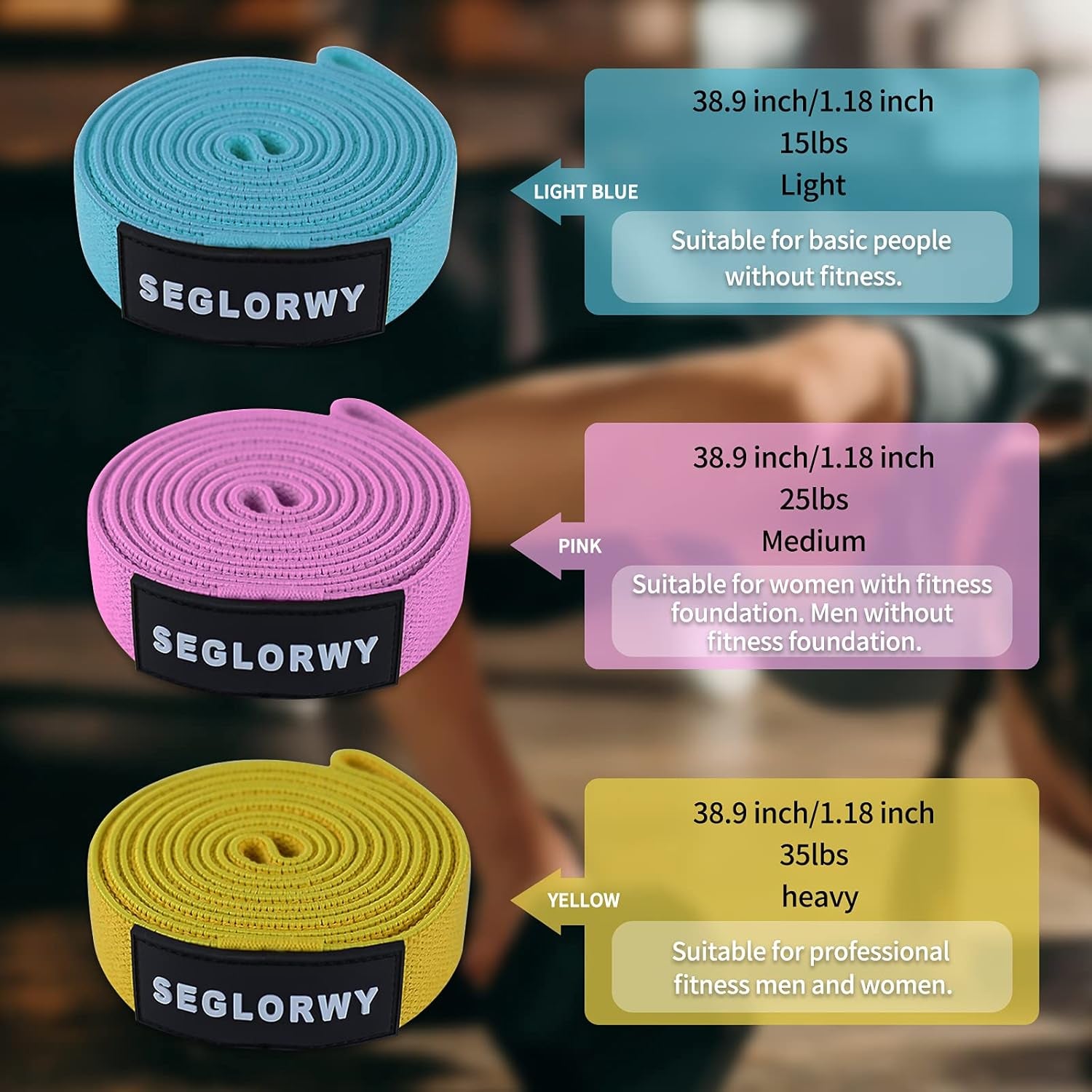 Resistance Bands for Women Men, Exercise Bands for Working Out, Fabric Body Fitness Workout Bands Pull up Assistance Bands