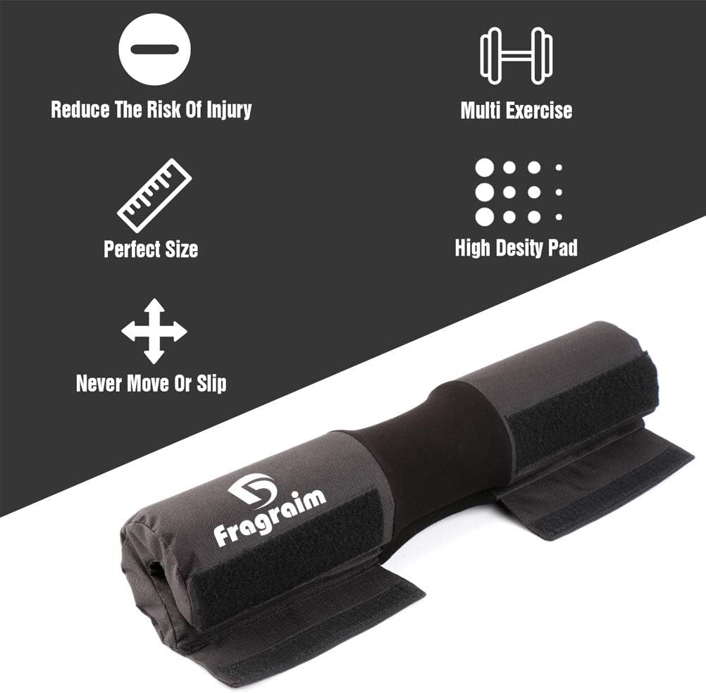 Barbell Squat Pad, Safety Bar Pad with Thick Foam and Nylon Padding - Neck & Shoulder Protective Pad Support for Squats, Lunges & Hip Thrusts - Fits Olympic Standard Weightlifting Bar